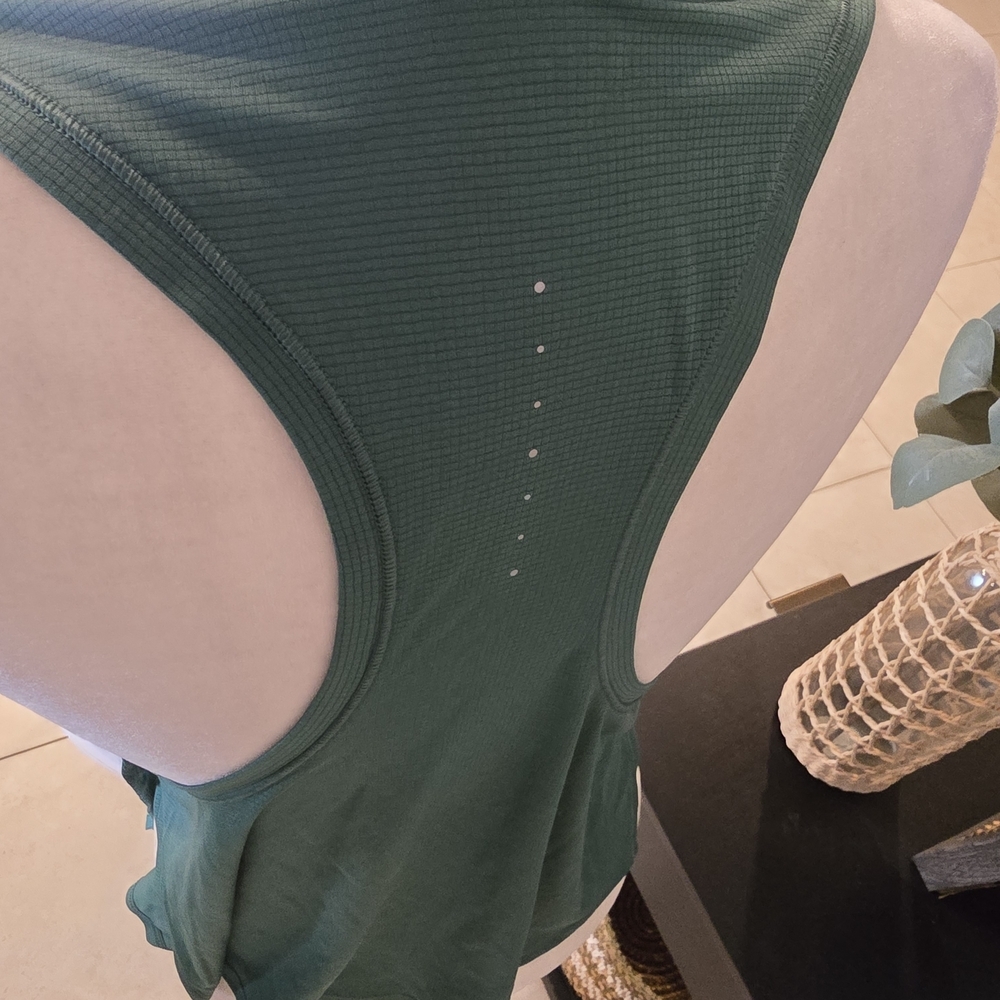 Athleta Women's Grid Knit Singlet Tank Trillium Green Yoga Athleisure L - Picture 5 of 10